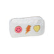 Orange BoltPink Happy Nylon Pouch w/ Glitter Chenile Patches For Tweens - White!