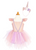 Shimmer Unicorn Dress & Headband, Pink, Size 3-4