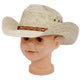 Kids Cattleman Crown Palm Leaf Straw Cowboy Hat