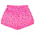 Bright Pink Foil Heart Plush Shorts