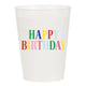 Happy Birthday Multicolor Frosted Cups - Set of 10