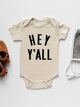 Cream Hey Y'all Organic Baby Bodysuit