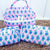 Blue Blossom Quilted Cosmetic Bag set of 3