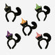 Cat w/Witch Hat Headband PVC/Fabric, 10"