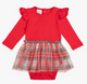 Christmas Plaid Long Sleeve Tutu Bodysuit