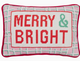 Merry & Bright Embroidered Needlepoint Pillow