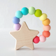 Star Charm Wood and Silicone Teething Toy For Baby