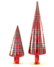 Patterned Plaid Red Trees