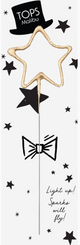 Big 8" Gold Star Sparkler Wand Card - Top Hat Party