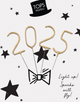 Mini 4" Gold "2025" Sparklers Card - Top Hat Party