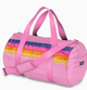 Pink Puffer Duffle Bag Retro Stripe