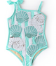 Mint Shells Girls Flip Sequin One Shoulder One Piece Swimsuit