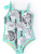 Mint Shells Girls Flip Sequin One Shoulder One Piece Swimsuit