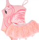 Pink Flamingo Girls Sequin One Piece & Tutu Swim Set