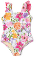 Summer Gardens Girls Fringe Back One Piece Swimsuit