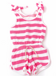 Pink Stripe Terry Girls Active Romper