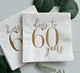 Cheers To 60 Years Cocktail Napkins - Gold On White