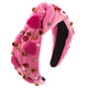 Valentines Girls Headband Jeweled - Hot Pink Heart