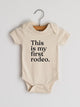 Cream This Is My First Rodeo Modern Organic Baby Bodysuit