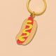 Hot Dog Enamel Keychain