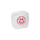 Pink Happy Nylon Pouch w/ Glitter Chenile Patches For Tweens - White!