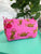 Quilted Pink Tiger Print Makeup Bag | Cosmetics Toiletry Bag