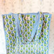 Green Blooms Quilted Tote Bag