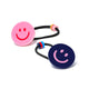 Happy Face Pink Navy Hair Ties