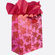 Line and Dot Floral Pink Red Large Gift Bag