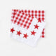 Gingham w/Star Border Square Picnic Cloth 52" x 52"