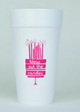 Pink Blow Out Candles Styrofoam Cup 10 Pack